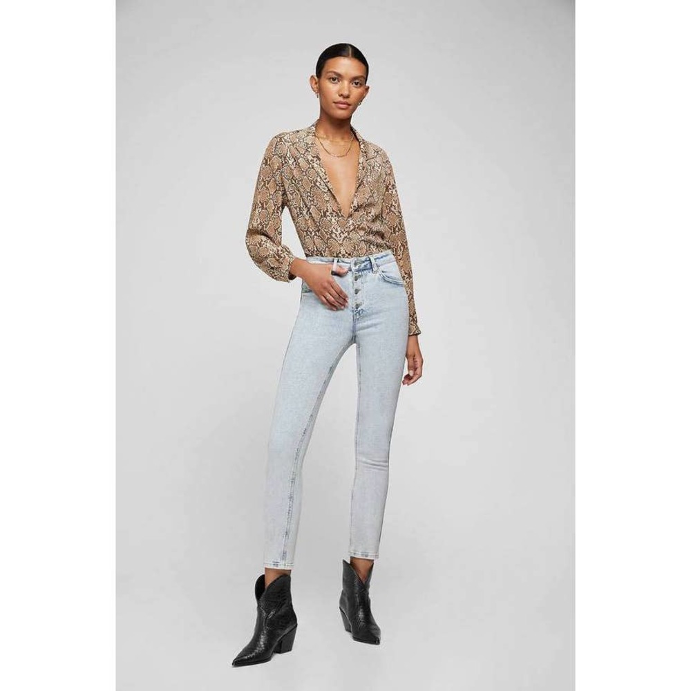 Anine Bing Frida Jean in Storm Light Wash Exposed Button Fly 24